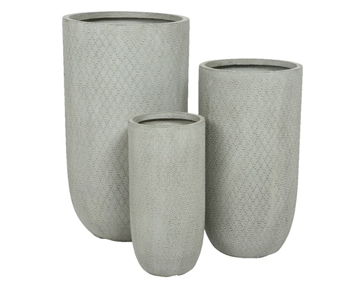 [4-850943] MACETAS EXTERIOR FENDER - SET DE 3 MACETAS REDONDAS