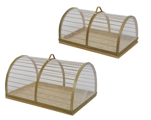 [4-837632] CUBIERTA ALIMENTOS BAMBOO - SET DE 2