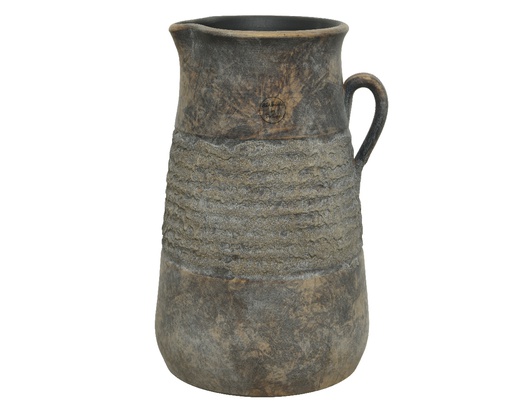 [4-850600] JARRA TERRACOTA GRIS dia24.00-H38.00cm