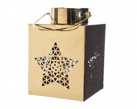 [4-381202] LINTERNA MET ESTRELLA 15CM ORO