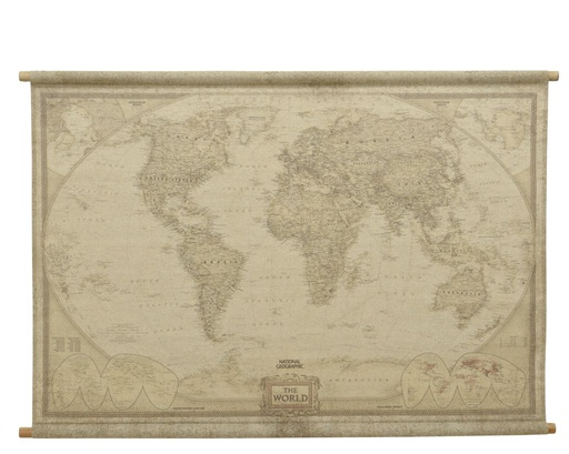 [4-802392] MAPAMUNDI PINTADO SOBRE TELA  L2.50-W126.00-H87.00cm