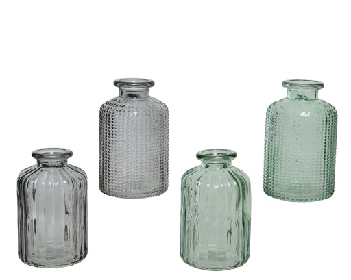 [4-806913] BOTELLITA/VASIJA CRISTAL - DIAM6.20-H10CM - 4 COLORES - PRECO UNIDAD